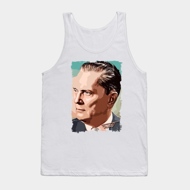 Josip Broz Tito the President of Yugoslavia SFRJ Color portrait illustration Tank Top by Naumovski